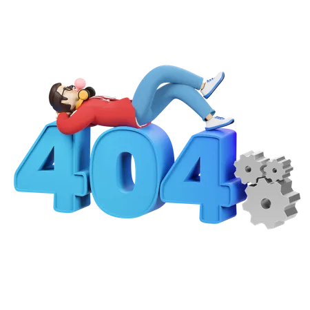 404 Page Not Found  3D Illustration