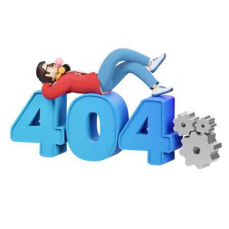 404 Page Not Found 3D Illustration
