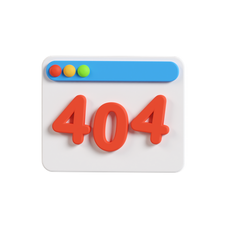 404 Page Not Found 3D Icon