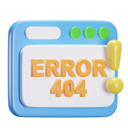 404 Page Not Found  3D Icon