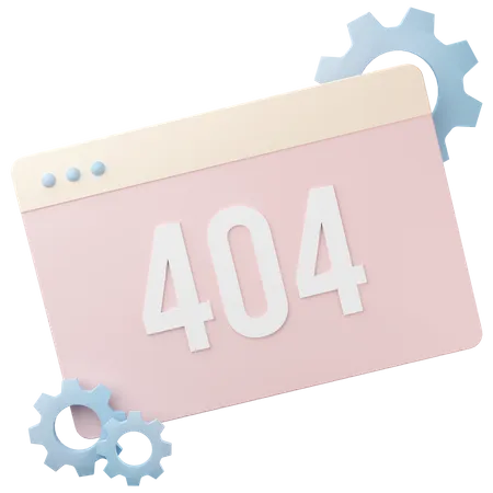 Advertencia de página de error 404  3D Icon
