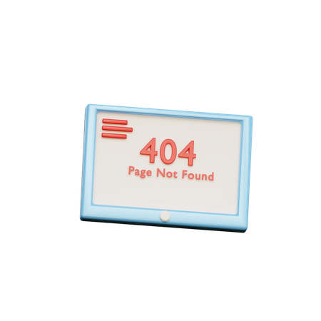 404 Página Não Encontrada  3D Illustration