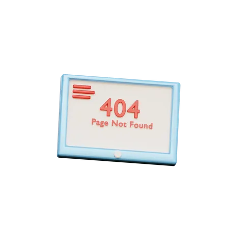 404 Página Não Encontrada  3D Illustration