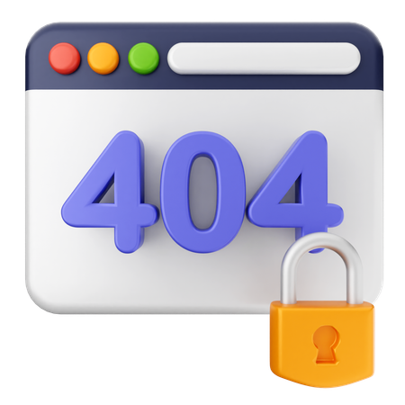 Sécurité Internet 404  3D Icon