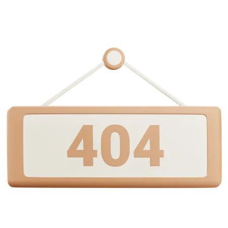 3 D 404 Sign With Alpha Background 3D Icon