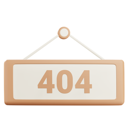 404 Sign  3D Icon