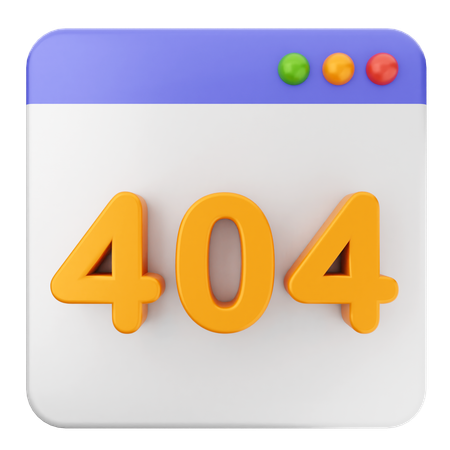 404 ウェブサイト  3D Icon