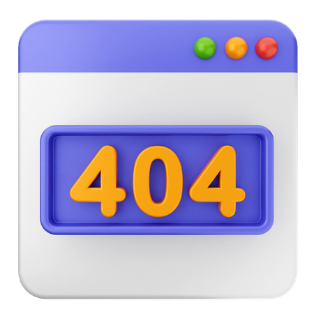 404 ウェブサイト  3D Icon