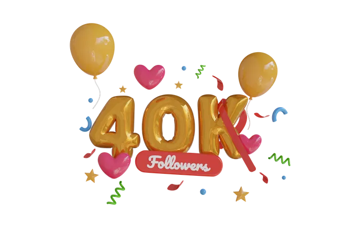 40K Follower 3D Icon