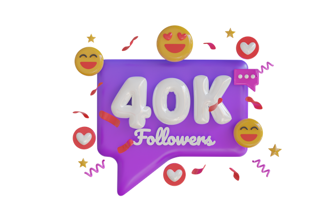 40k seguidores  3D Icon