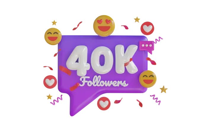 40k seguidores  3D Icon