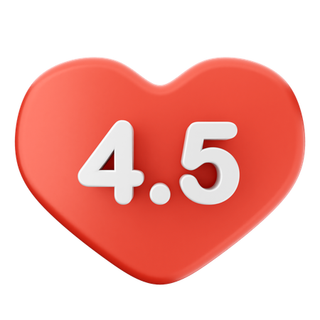 Reseña con una calificación de amor de 4.5  3D Icon