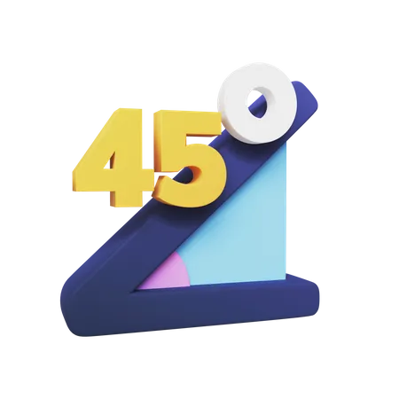 45 Angle  3D Icon