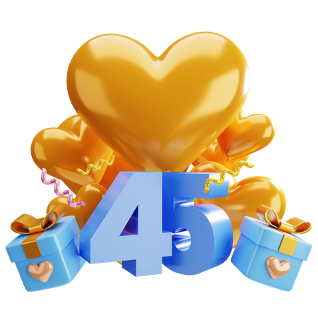 45 aniversario  3D Illustration