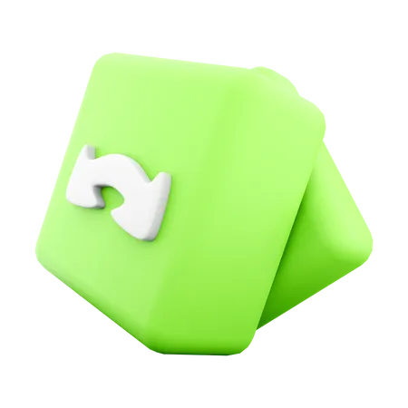 3 D Rendering Change Icon 3 D Render Green Button For 45 Degree Rotation Icon 3D Icon