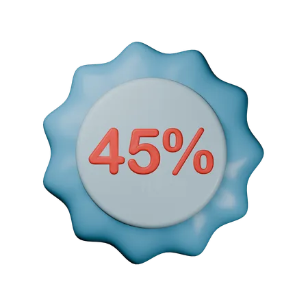 45% Discount Badge  3D Icon