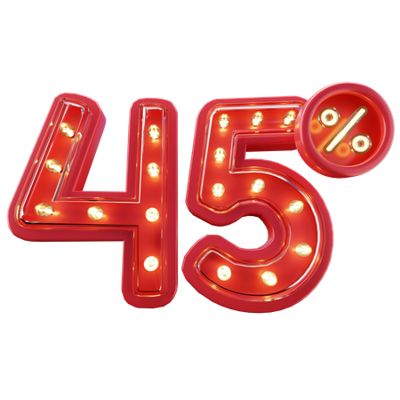 45% Discount Sale  3D Icon