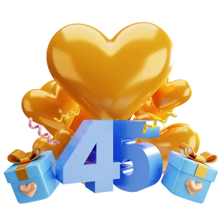 45-jähriges Jubiläum  3D Illustration