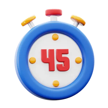 45 Minutes Half Time Football Match Sport Competition Timer 3 D Icon Illustration Render Design 3D Icon