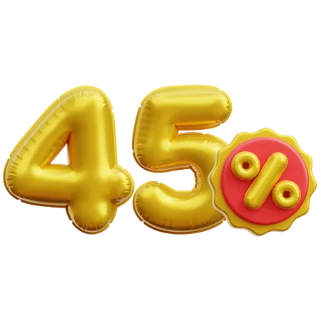 45 Percent  3D Icon