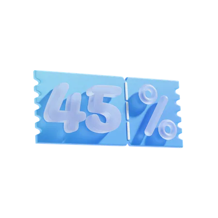 45 Percent Off 3 D Icon Illustratrion 3D Icon
