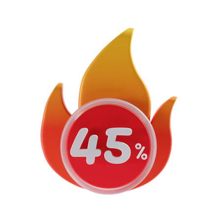 45 Percent  3D Icon