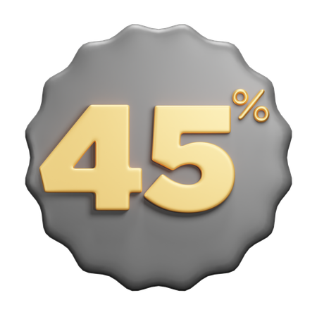 45 percent  3D Icon