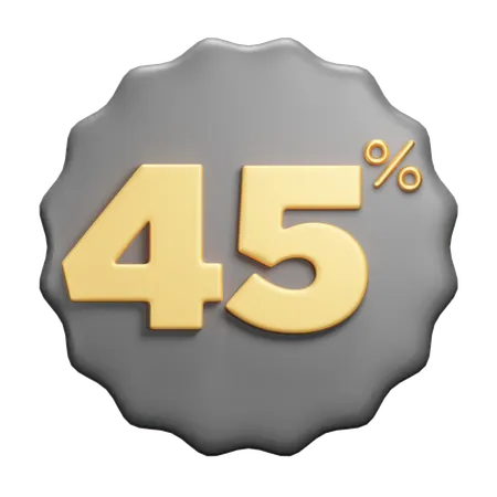 45 percent  3D Icon