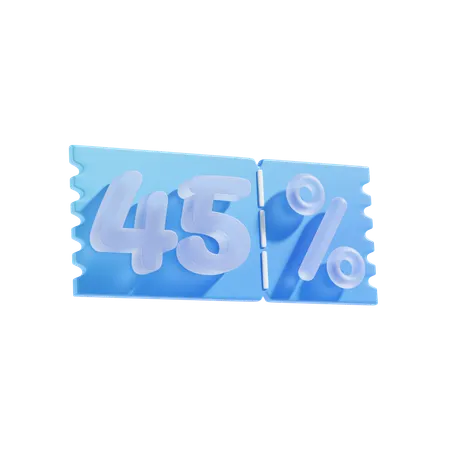 45 Percent  3D Icon