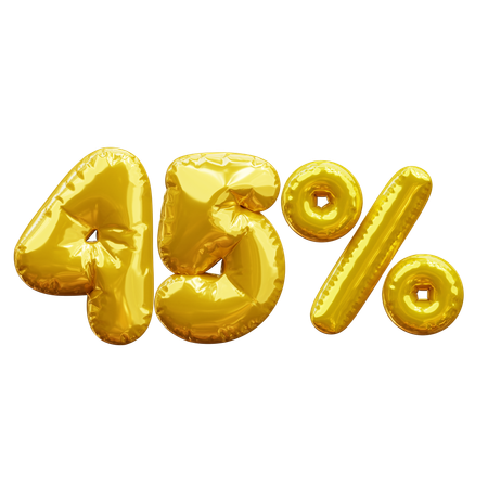 45 percent  3D Icon