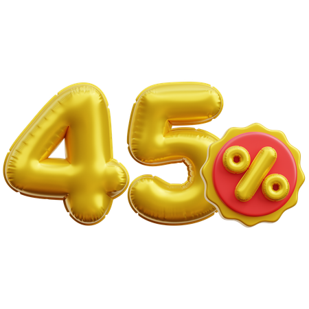 45 Percent  3D Icon