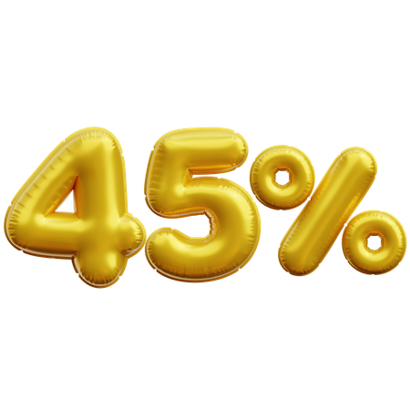 45 Percent  3D Icon