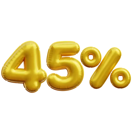 45 Percent  3D Icon