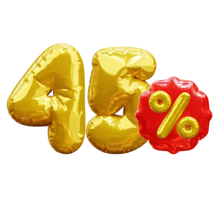 45 percent  3D Icon