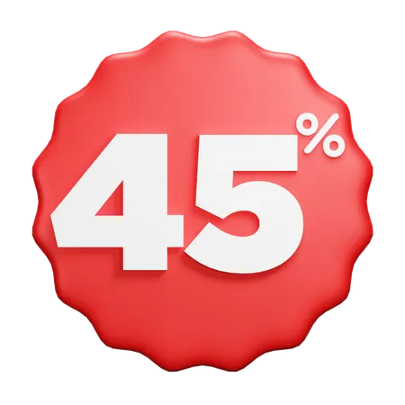45 percent  3D Icon