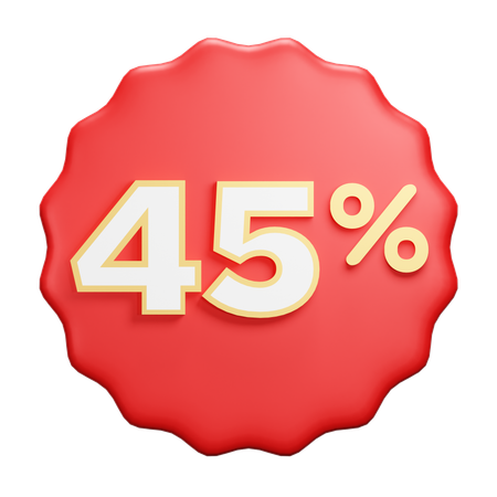 45 percent  3D Icon