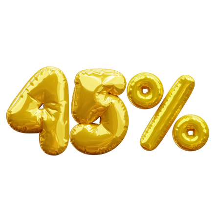 45 percent  3D Icon