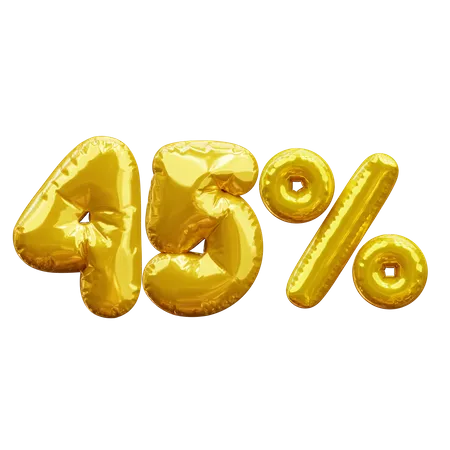 45 percent  3D Icon