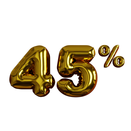 45 Percent Discount  3D Icon