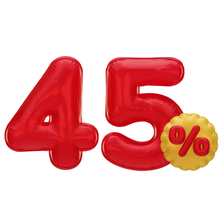 45 Percent Discount  3D Icon