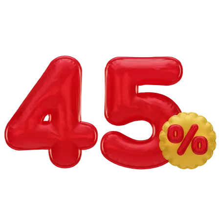 45 Percent Discount  3D Icon