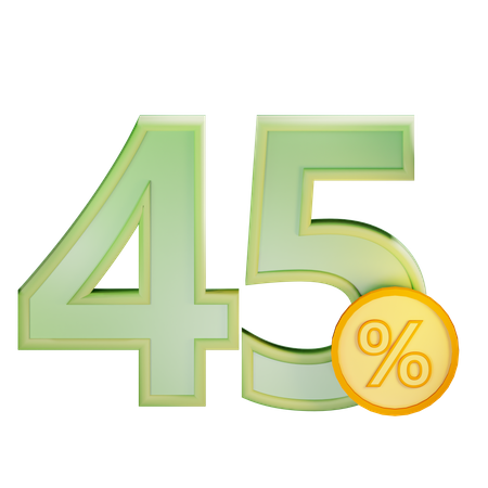 45 Percent Discount  3D Icon