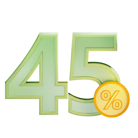 45 Percent Discount  3D Icon