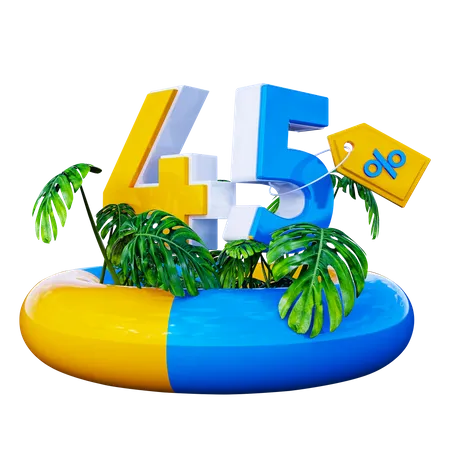3 D Summer Discount Icon 3D Illustration