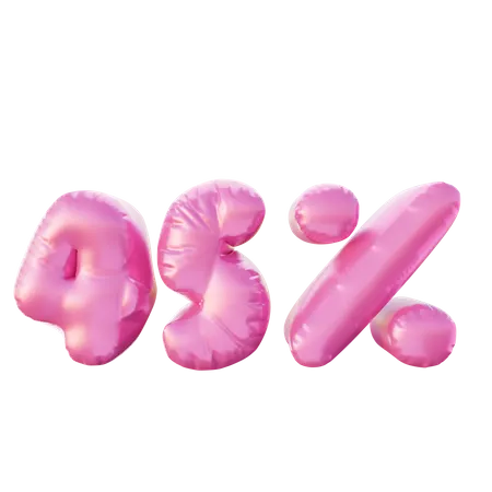 45 Percent Discount Balloon  3D Illustration