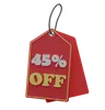 45 Percent Discount Tag
