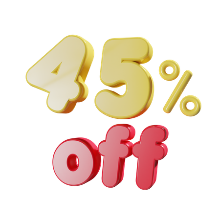 45 Percent Off  3D Icon