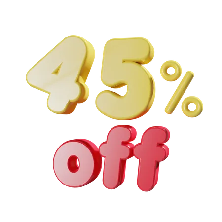 45 Percent Off  3D Icon