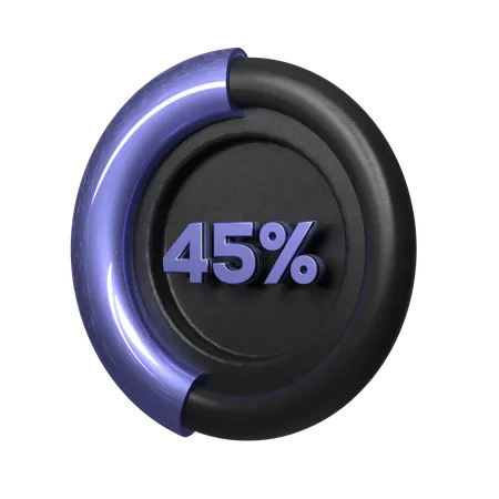 45 Percent Pie Chart  3D Illustration