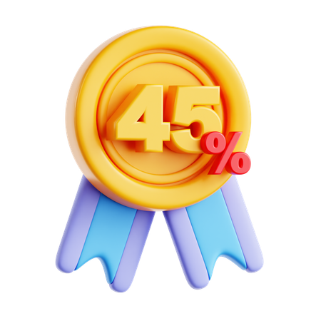 45 Percentage Discount  3D Icon